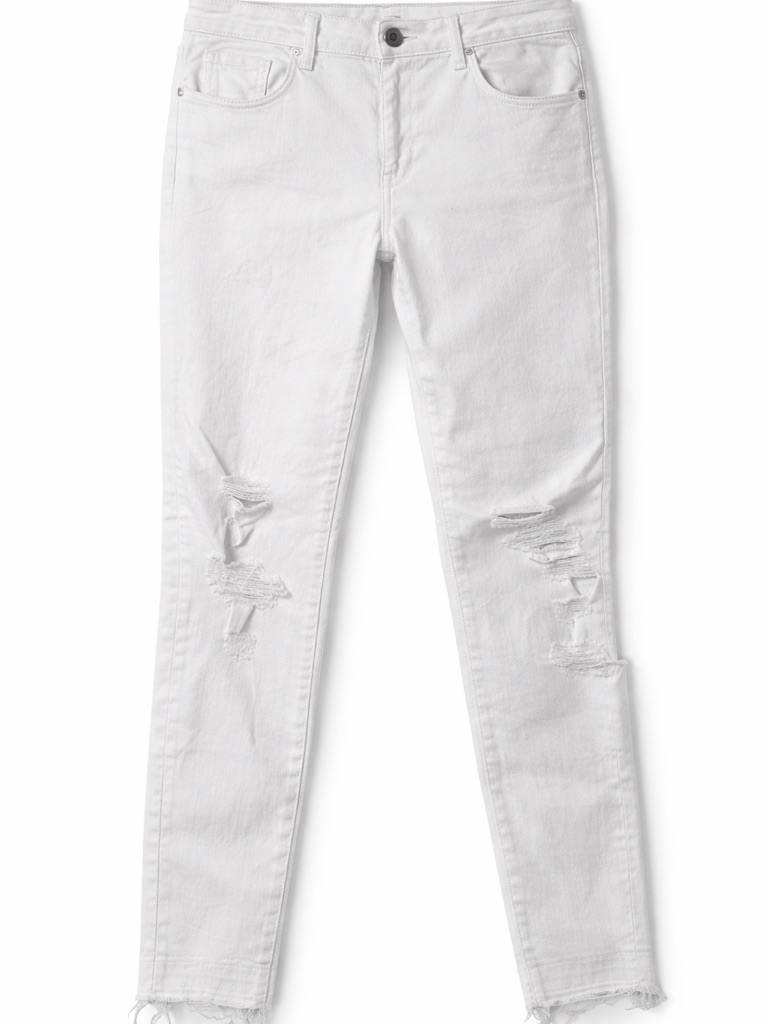 J Brand White Distressed Skinny Jeans